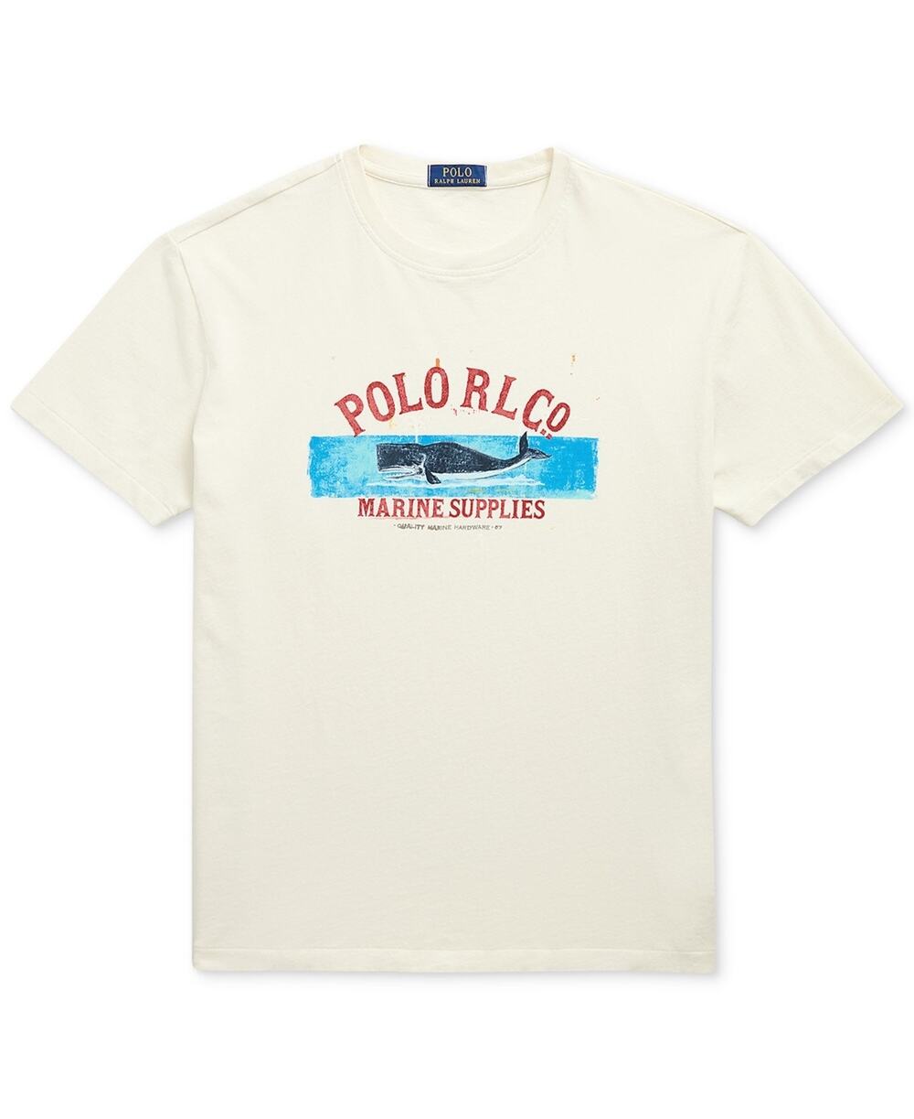 Polo Ralph Lauren Classic-Fit Marine Cotton Jersey Graphic T-Shirt White XXL